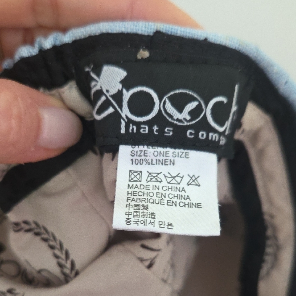 Epoch Light Blue Linen Men's Flat Cap - Picture 5 of 10